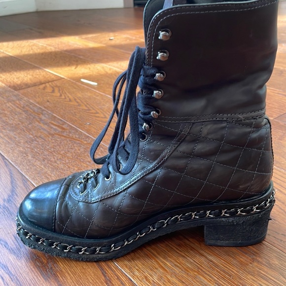 CHANEL Shoes - Chanel 2013 Interlocking CC Logo Combat Boots